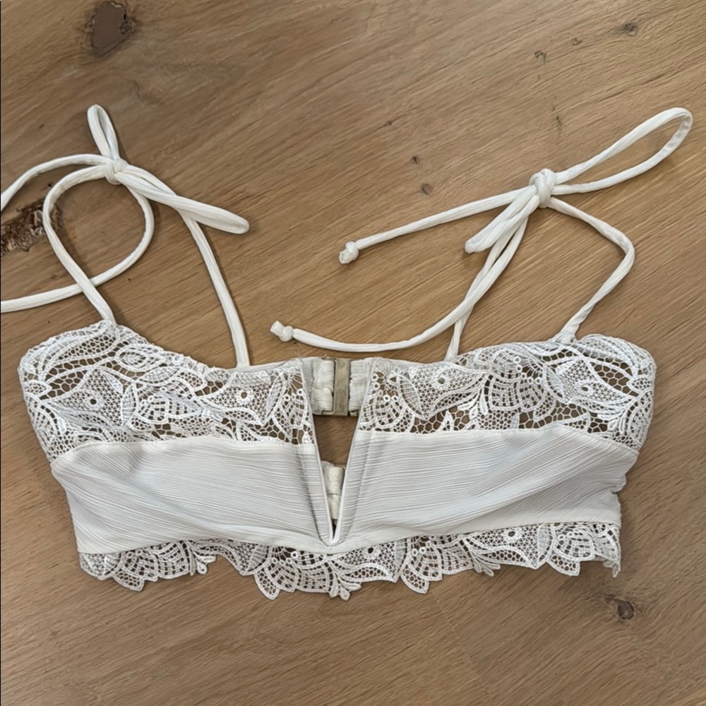 For Love And Lemons White Lace Swim Bra - Picture 1 of 2
